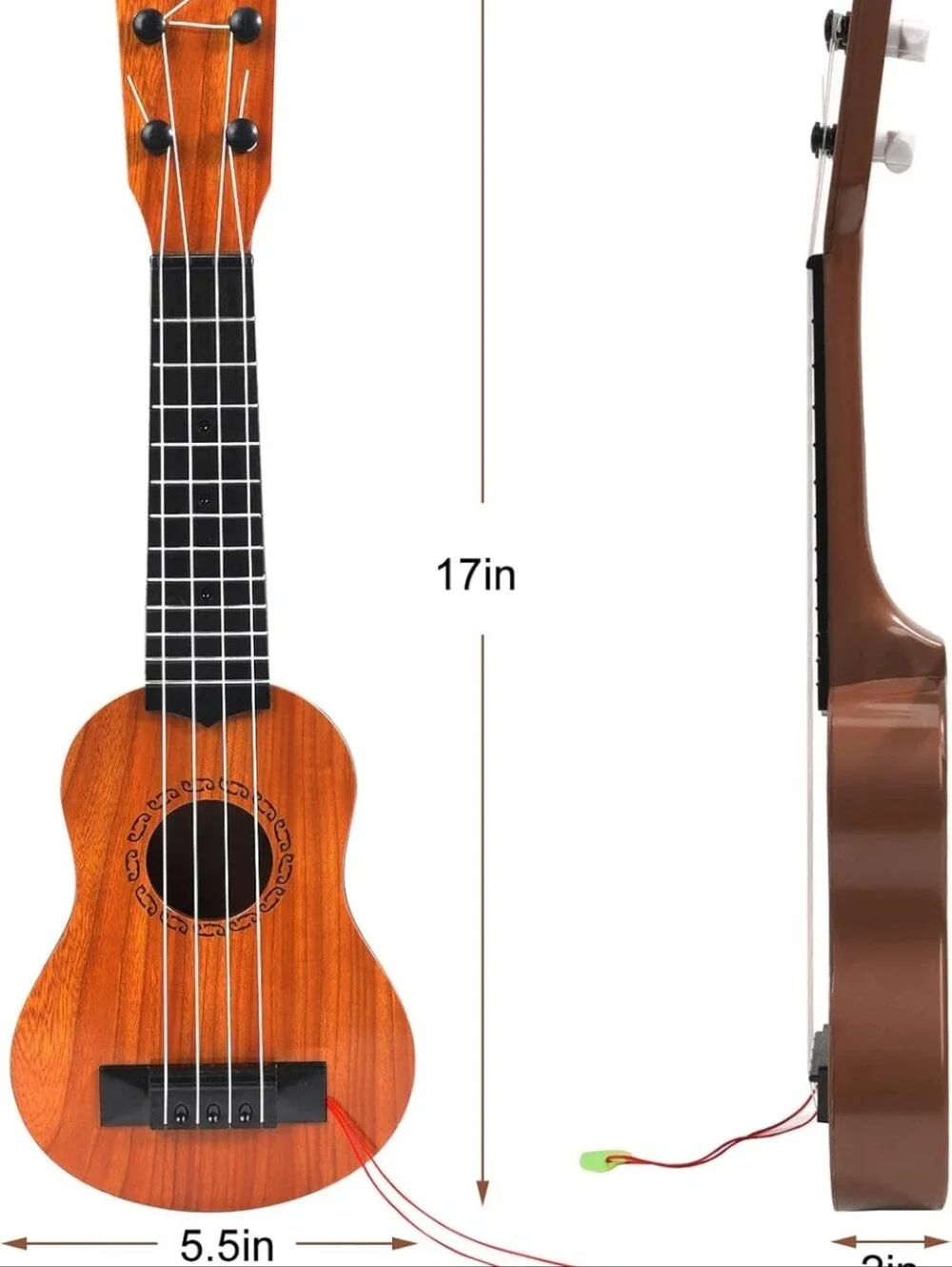 Kids Wooden Ukulele Toy - Natural Wood Finish